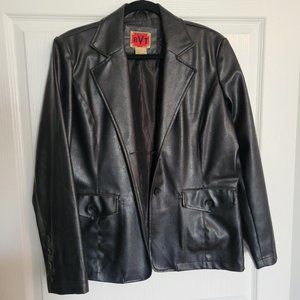 Ladies Faux Leather Jacket, Black, Size Large